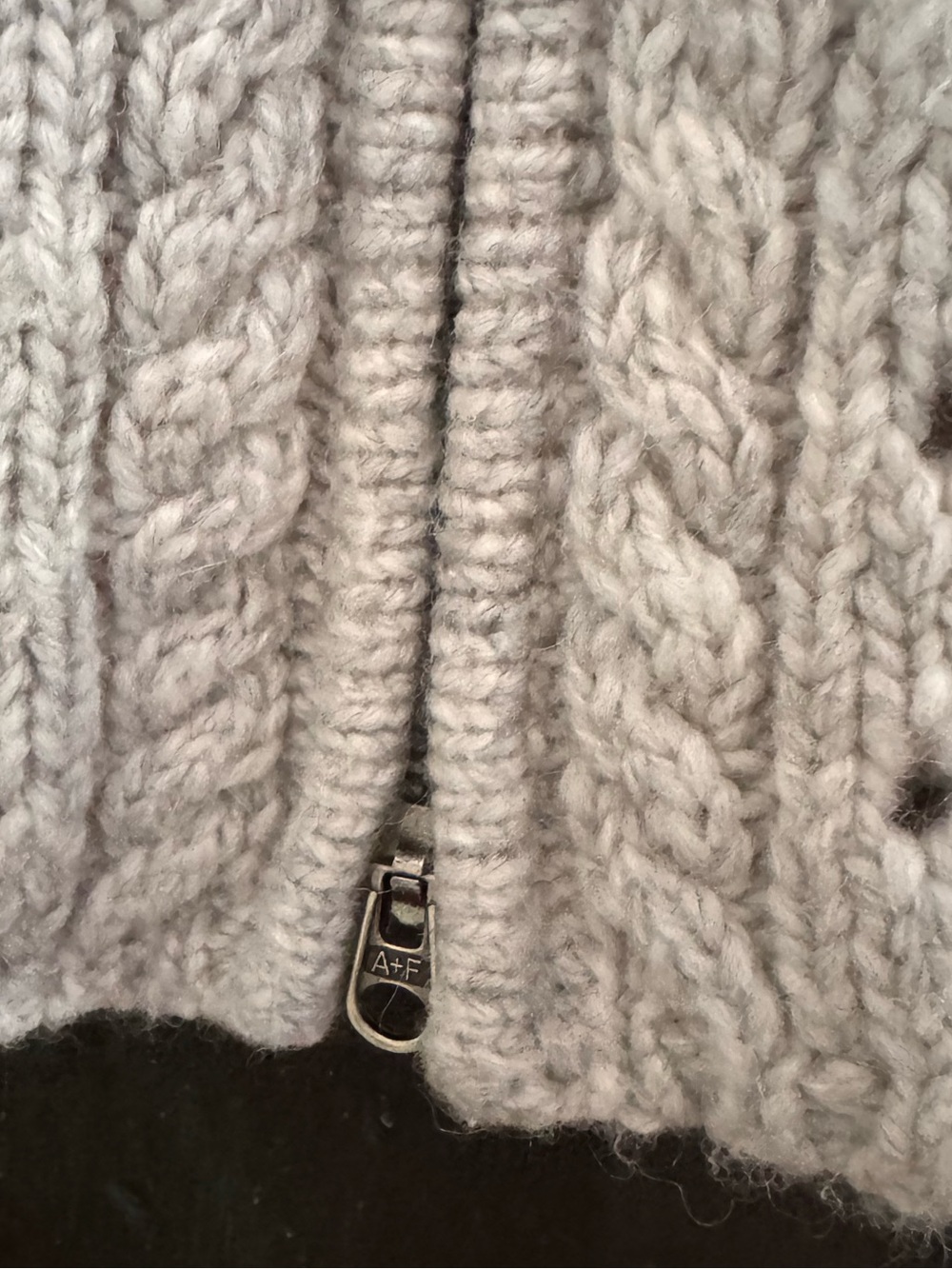 VTG Y2K Abercrombie & Fitch Pointelle Lambswool Zip Cardigan Sweater Small - Picture 5 of 14
